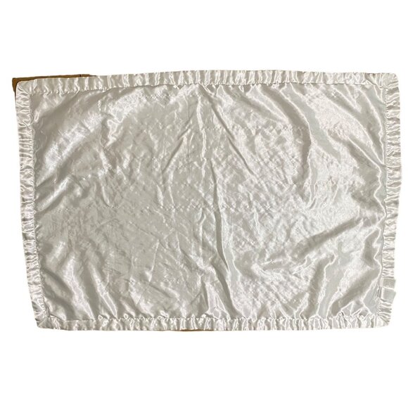 Baby Starters White Blanket Soft Minky Dot and Satin 30x40 Elephant Moon Stars - Picture 3 of 9